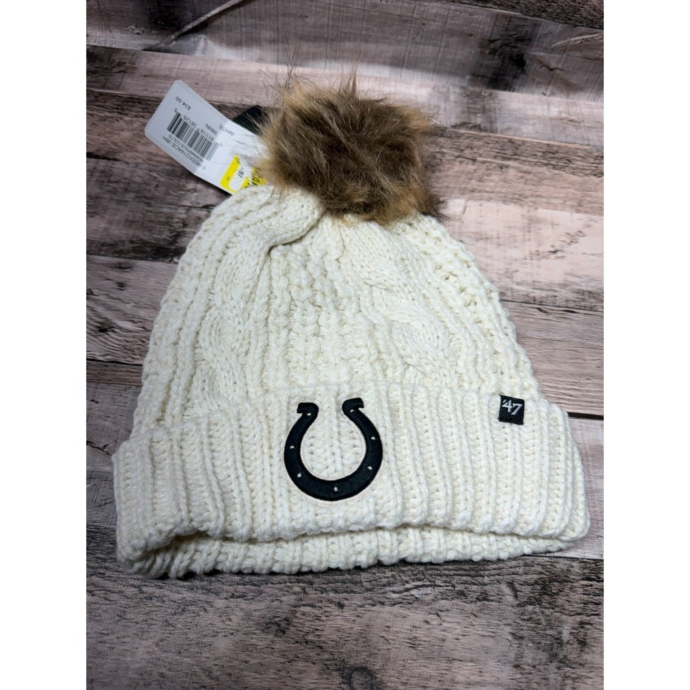 Indianapolis Colts Women's 47‎ Brand White Cream Meeko One Size Beanie